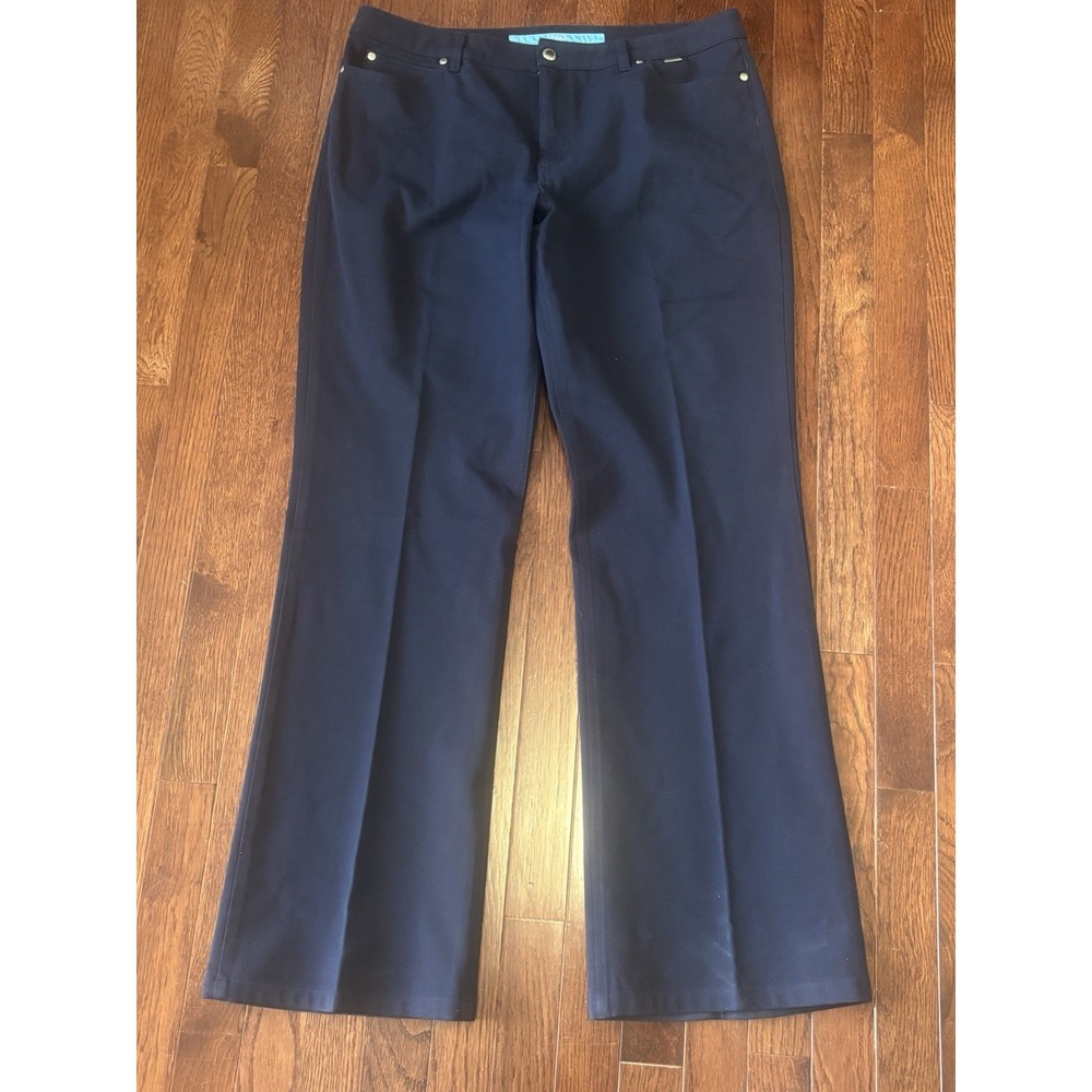 Escada Sport Wide Leg Blue 5 Pocket Pants Made In Italy Stretch Cotton‎ 46 36x32